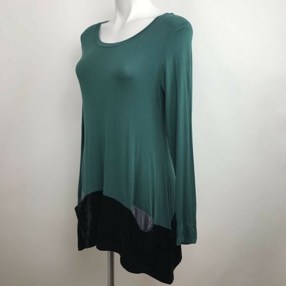 LOGO By Lori Goldstein Knit Tunic Top Green Sz S - Picture 3 of 6